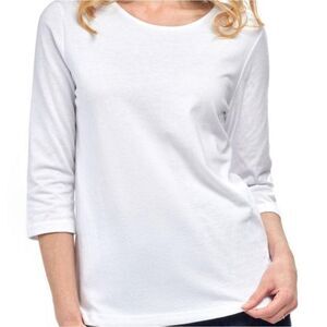 Blair Essential Soft Knit Three-Quarter Sleeve Tee Casual Everyday Lounging L